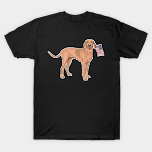 American Flag Vizsla Dog Love T-Shirt